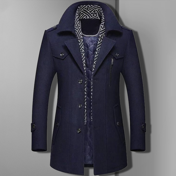 Men’s Double Breasted Winter Coat | Slim Fit
