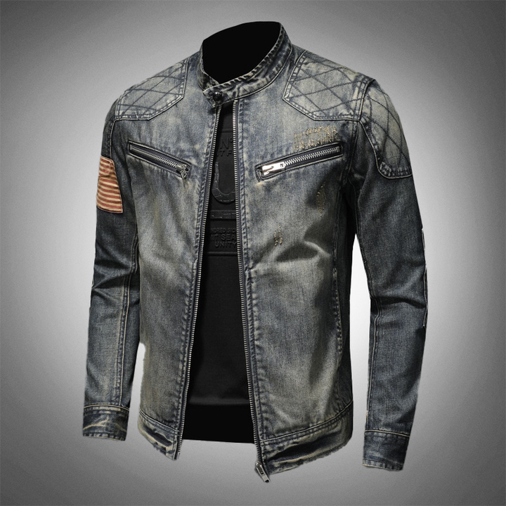 Spencer - Men's Zippered Denim Jacket