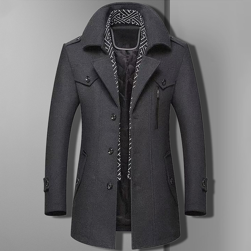 Men’s Double Breasted Winter Coat | Slim Fit