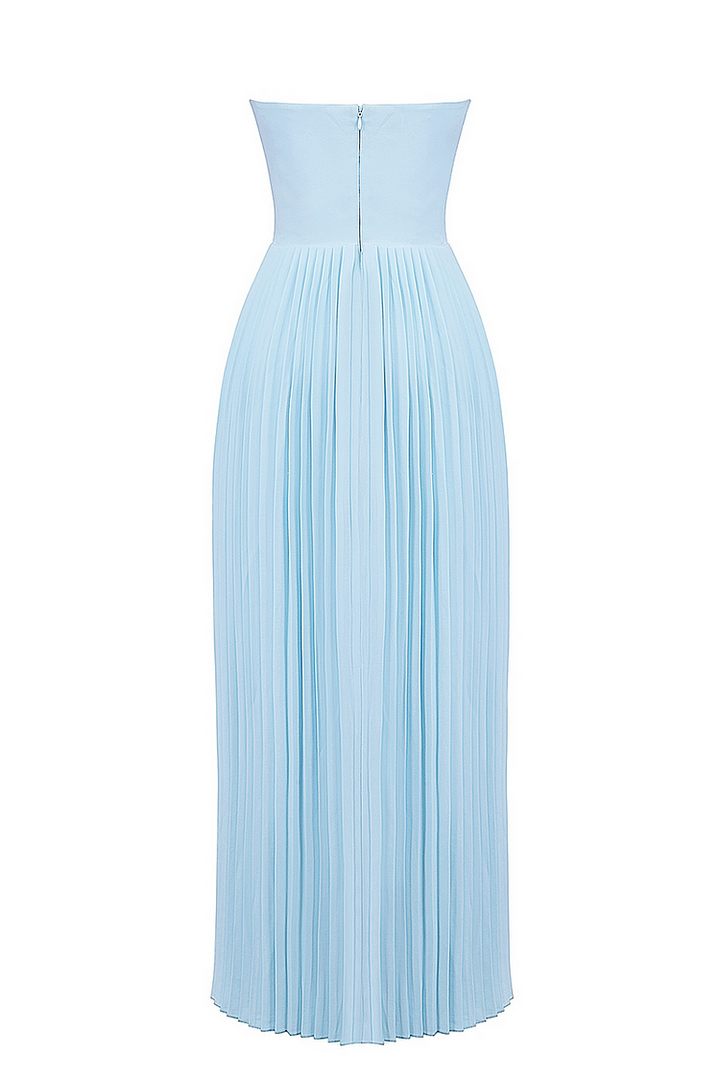 Women’s Strapless Pleated Dress | Maxi