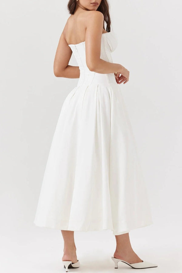 Women’s Corset Pleated Dress | Midi
