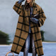 Women’s Winter Long Coat | Plaid Pattern