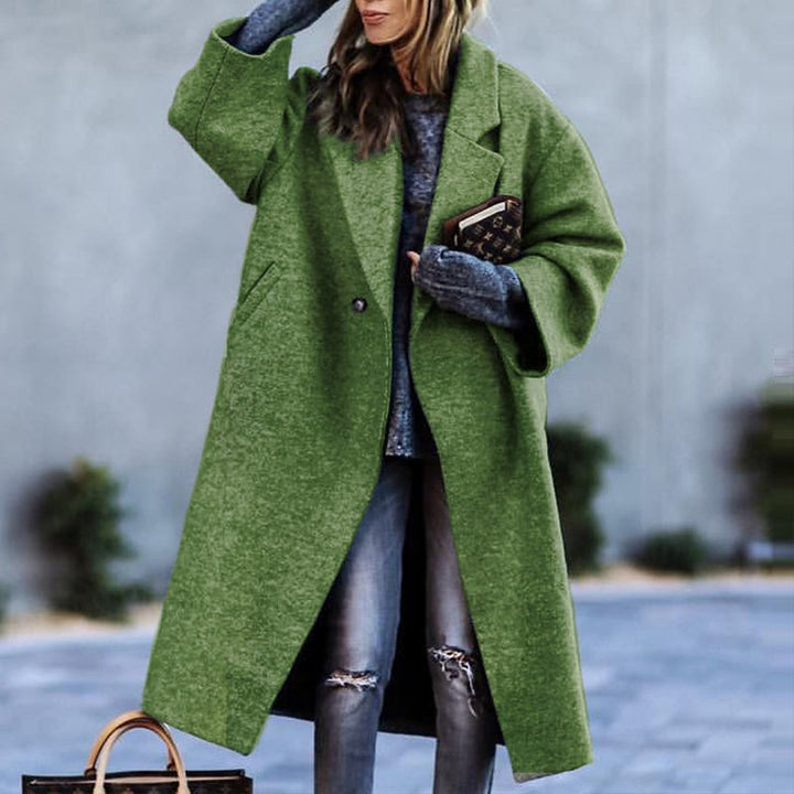 Women’s Winter Long Coat | Plaid Pattern