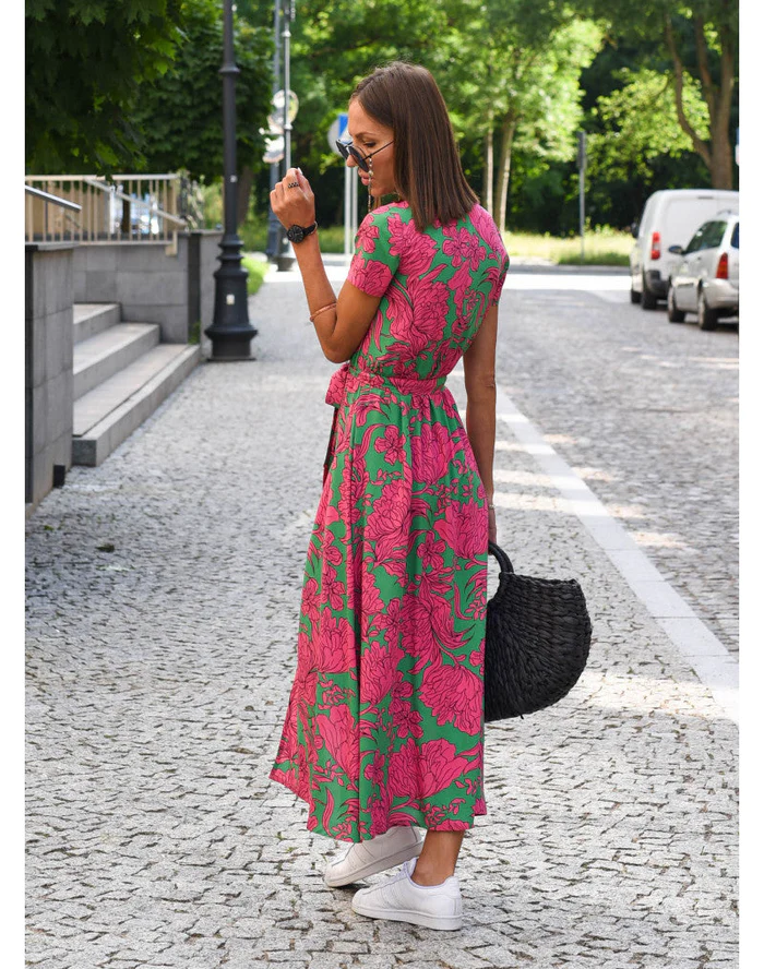 Women’s Short Sleeve Wrap Dress | Maxi