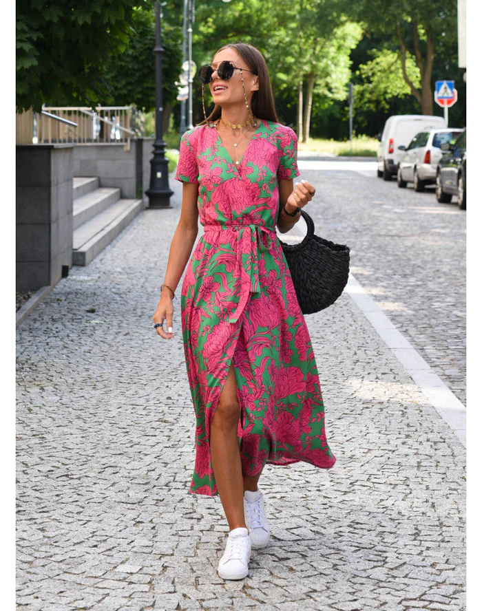 Women’s Short Sleeve Wrap Dress | Maxi