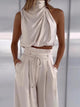 Women’s Matching Halter & Wide Leg Pants Set | Two Piece