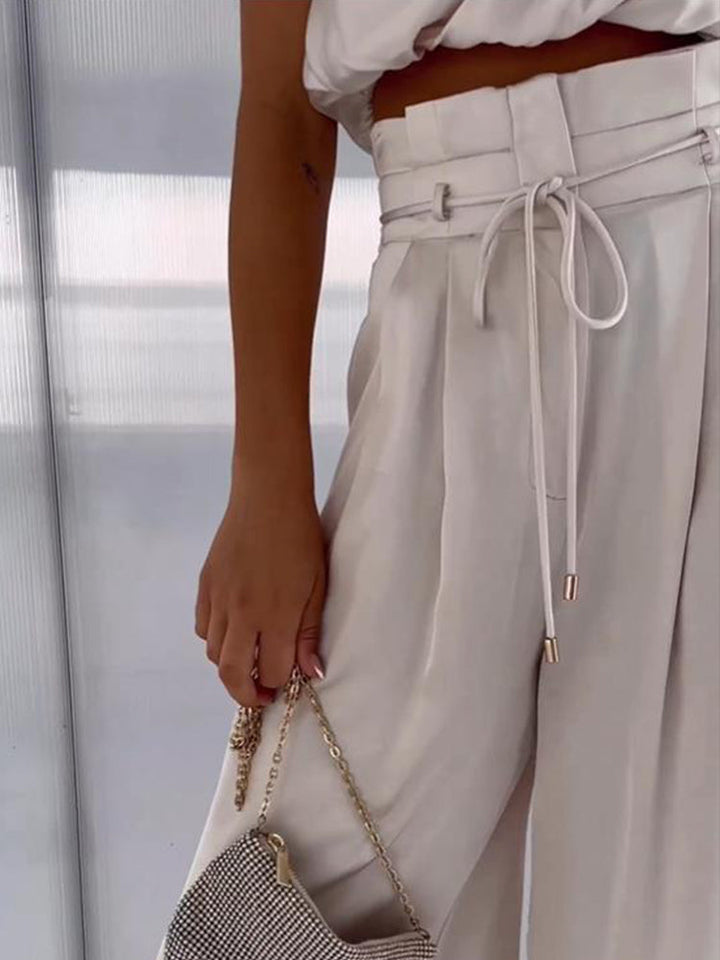 Women’s Matching Halter & Wide Leg Pants Set | Two Piece