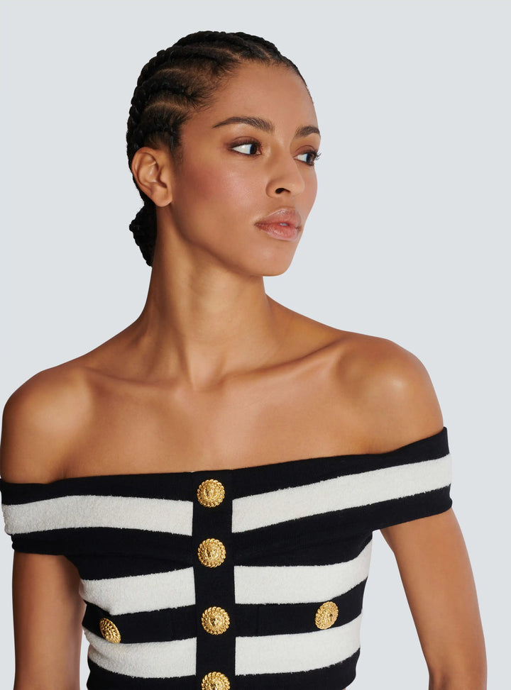 Women’s Striped Off Shoulder Set | Two Piece