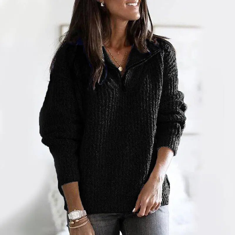 Women’s Quarter Zip Sweater | Knitted