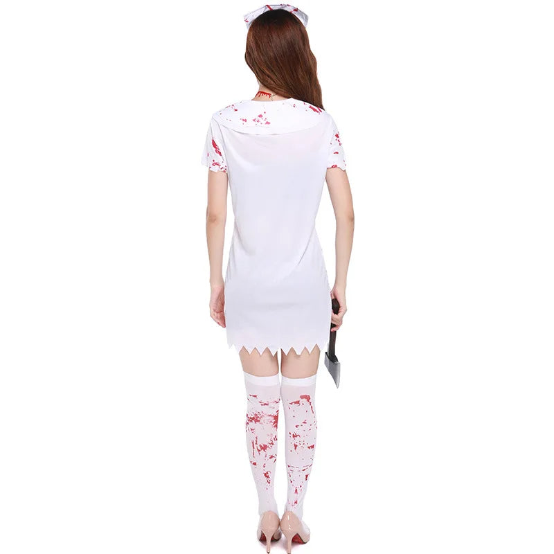 Women’s Halloween Nurse Costume | Blood Stain Print
