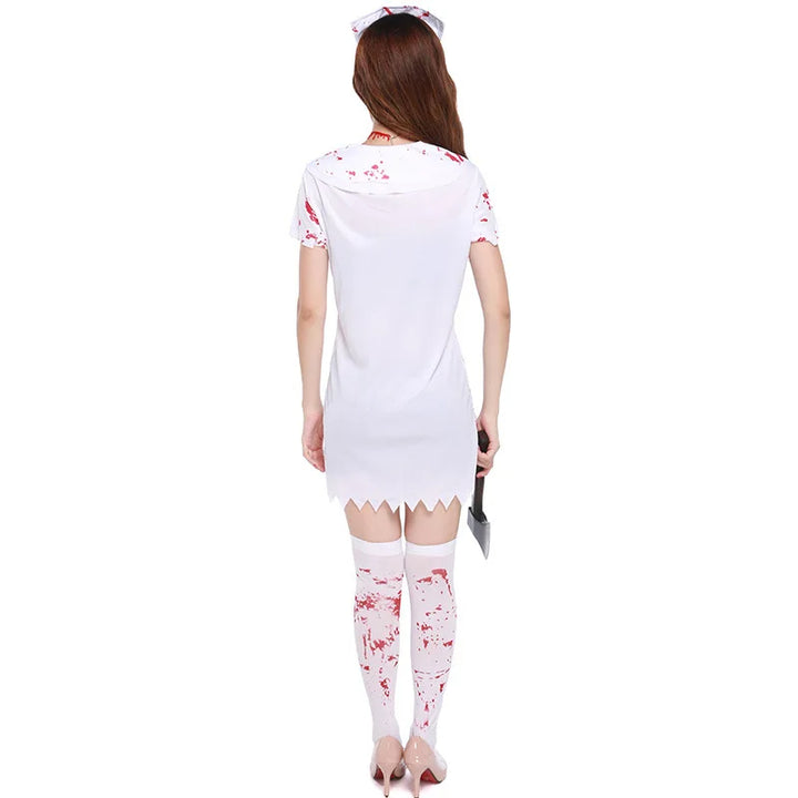 Women’s Halloween Nurse Costume | Blood Stain Print