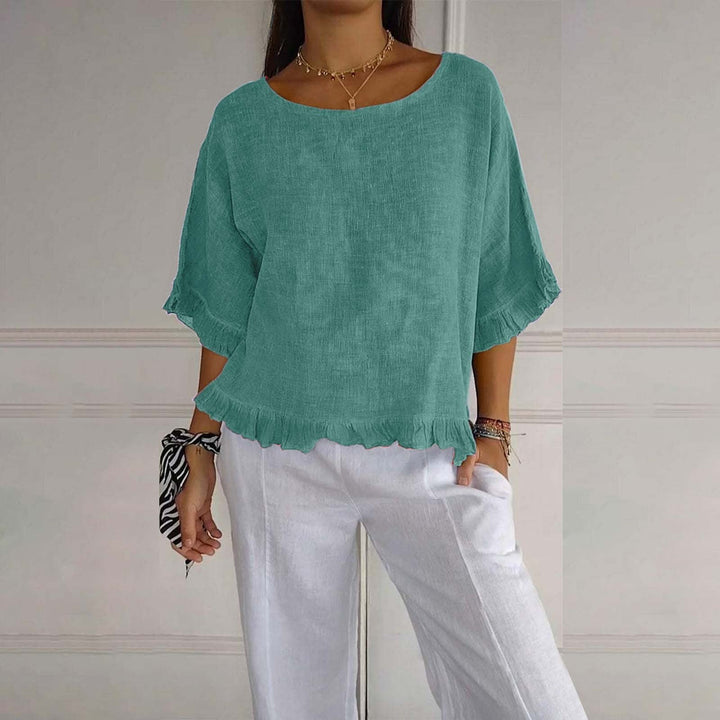Women’s Ruffle Hem Blouse | Loose Fit