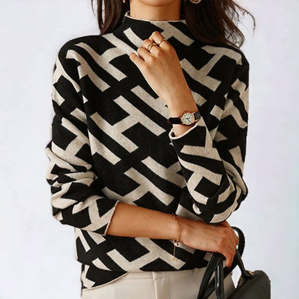 Women’s Geometric Pattern Sweater | Long Sleeve