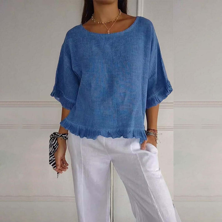 Women’s Ruffle Hem Blouse | Loose Fit