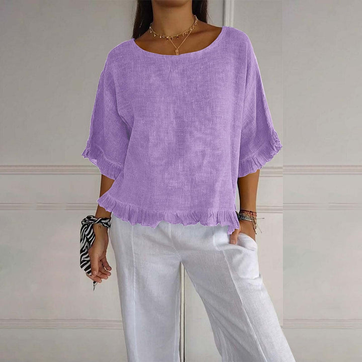 Women’s Ruffle Hem Blouse | Loose Fit