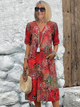 Women's Dress with V-Neck | Midi
