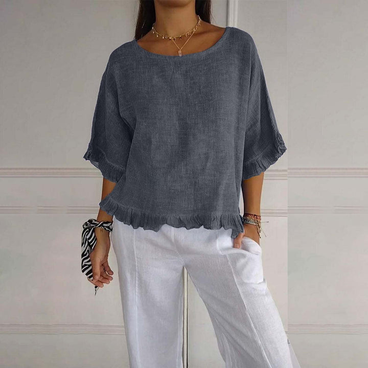 Women’s Ruffle Hem Blouse | Loose Fit