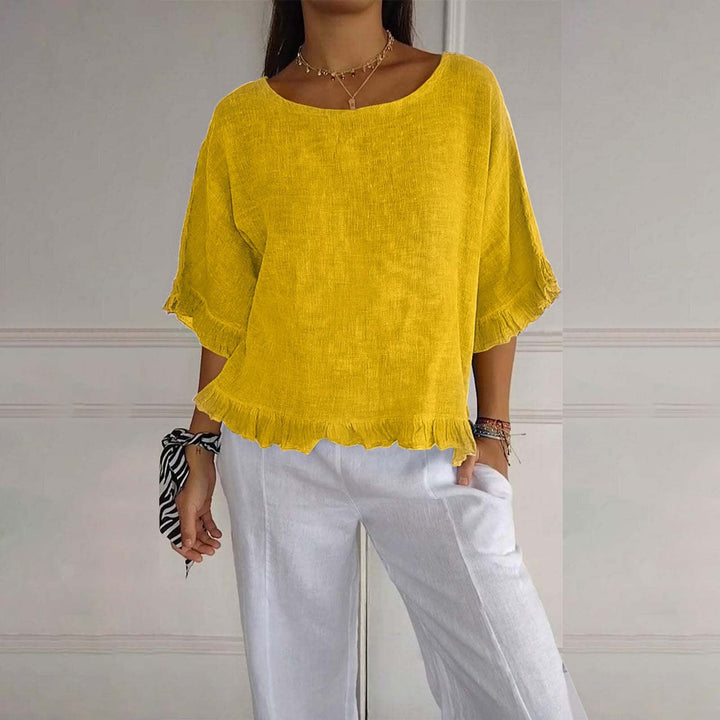 Women’s Ruffle Hem Blouse | Loose Fit