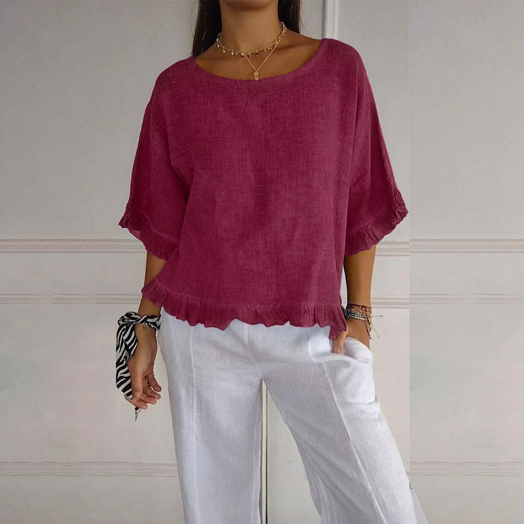 Women’s Ruffle Hem Blouse | Loose Fit