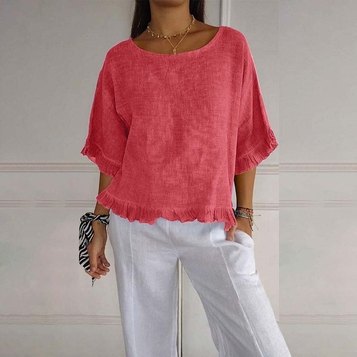 Women’s Ruffle Hem Blouse | Loose Fit