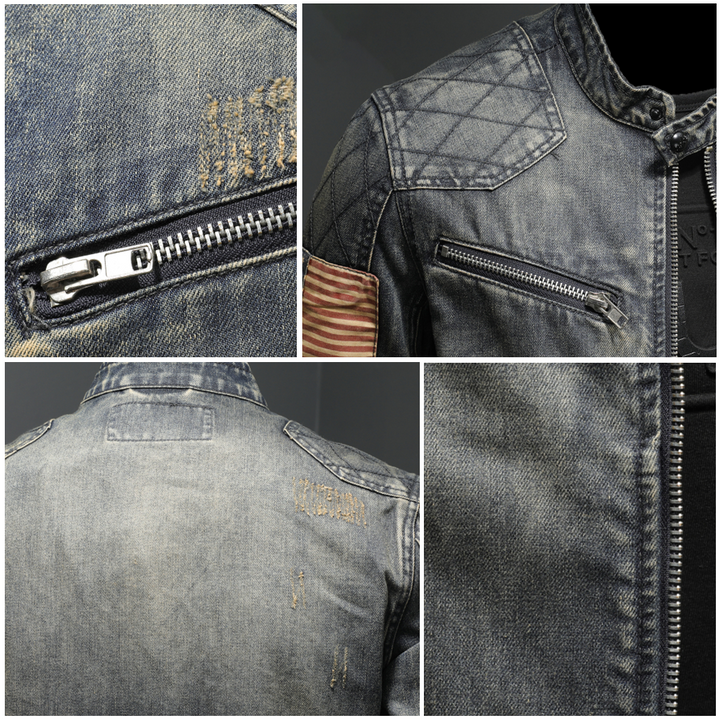 Spencer - Men's Zippered Denim Jacket