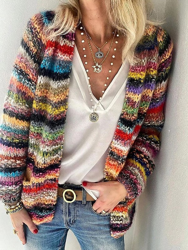 Women’s Colourful Knit Cardigan | Stripes