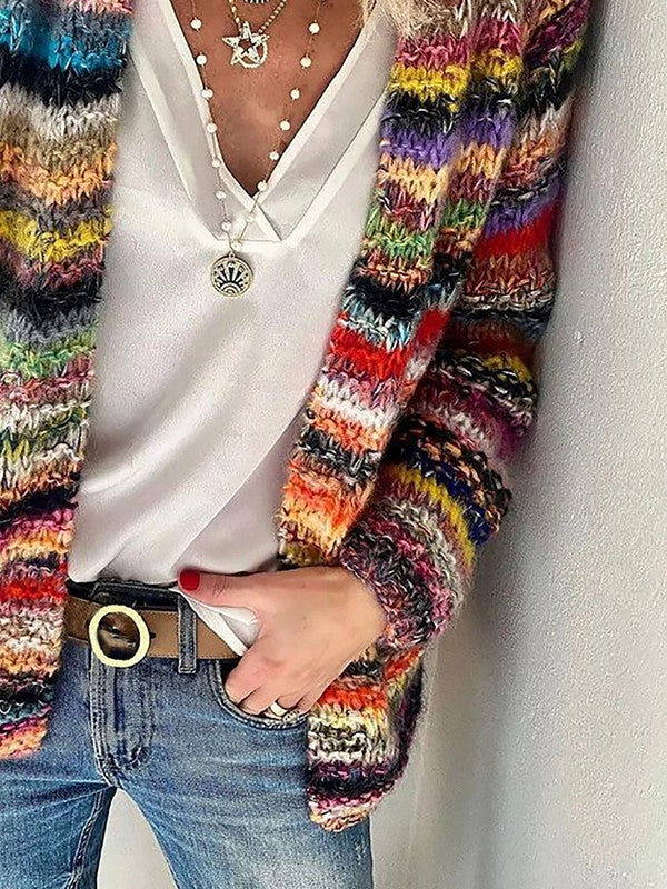 Women’s Colourful Knit Cardigan | Stripes