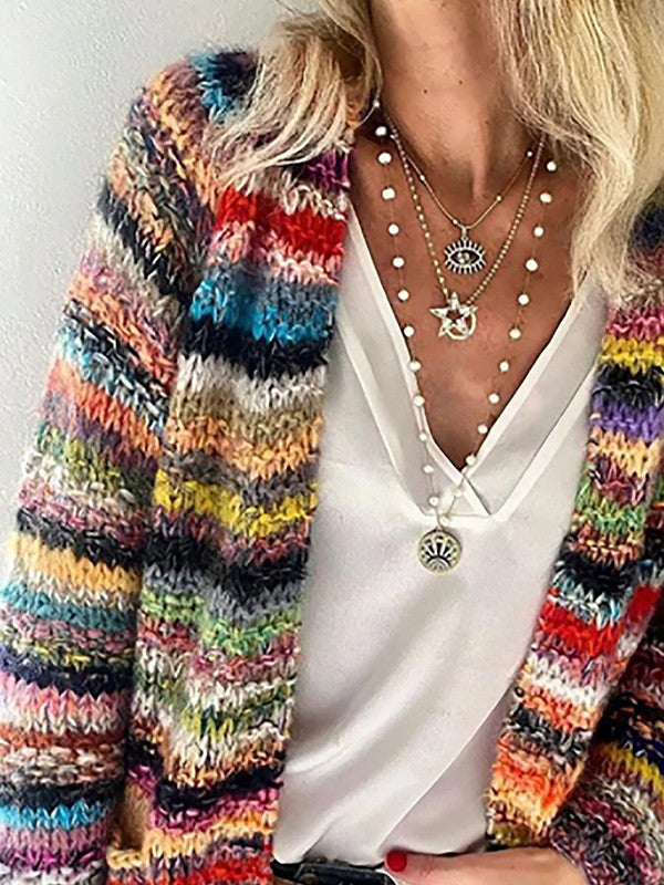 Women’s Colourful Knit Cardigan | Stripes