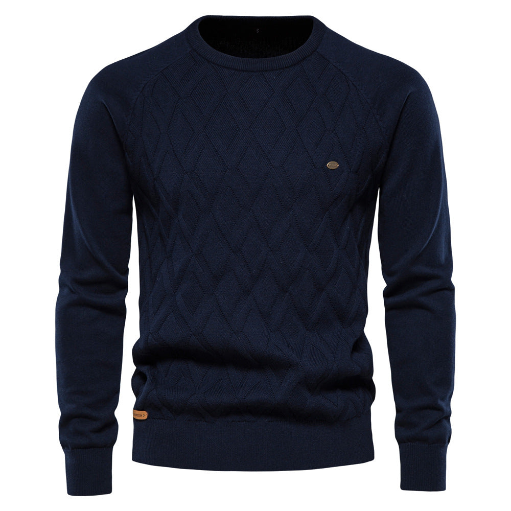 Men’s Diamond Knit Jumper | Crew Neck