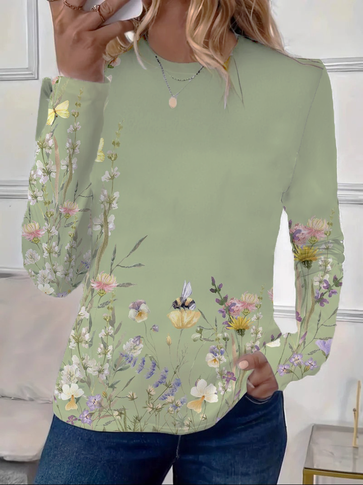 Women’s Printed Long Sleeve Top | Casual