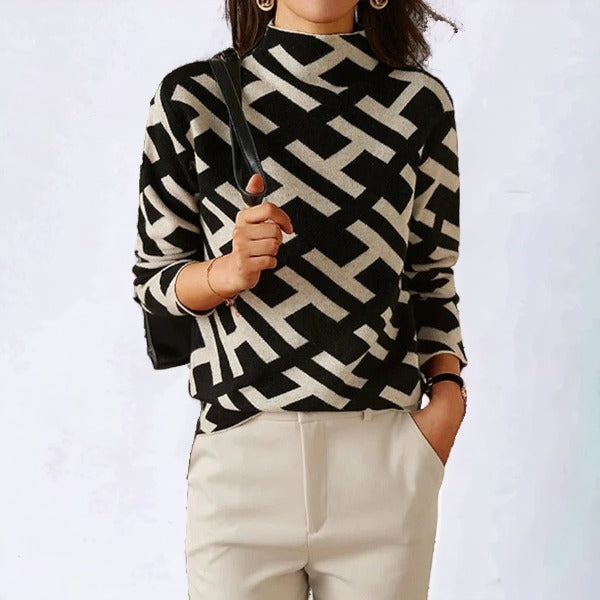 Women’s Geometric Pattern Sweater | Long Sleeve