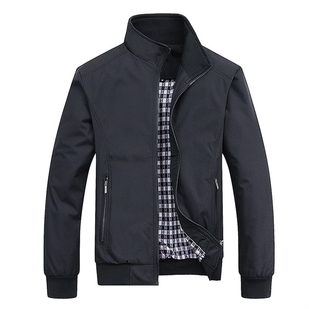 Men's Lightweight Jacket with Zip | Stand-Up Collar