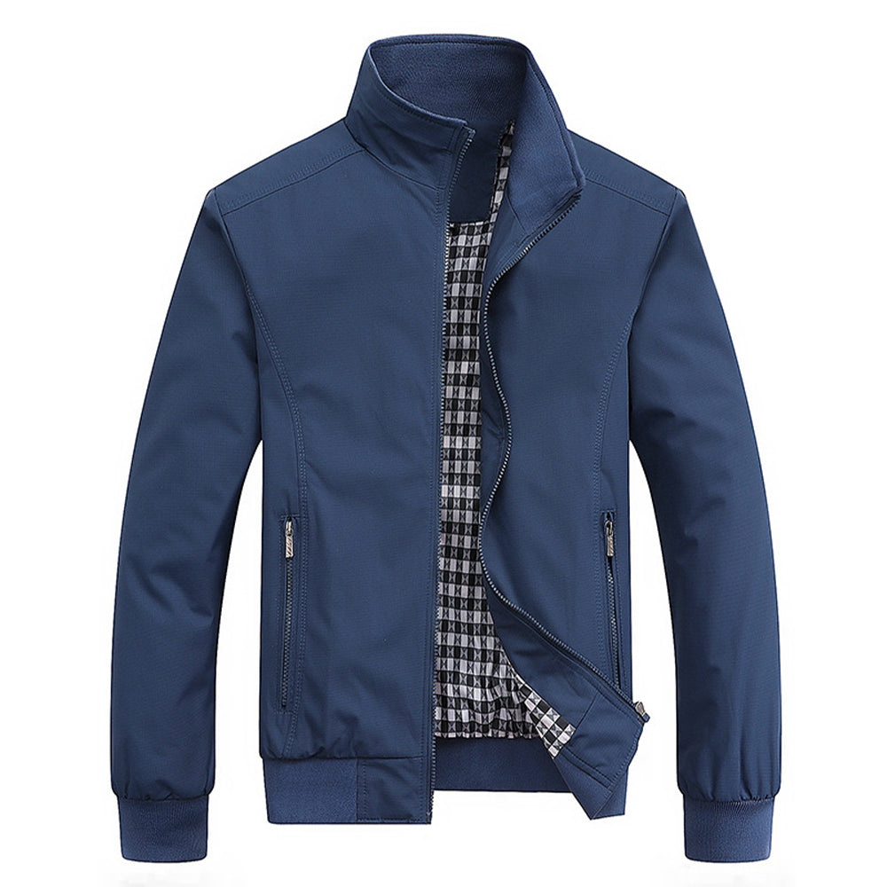 Men's Lightweight Jacket with Zip | Stand-Up Collar