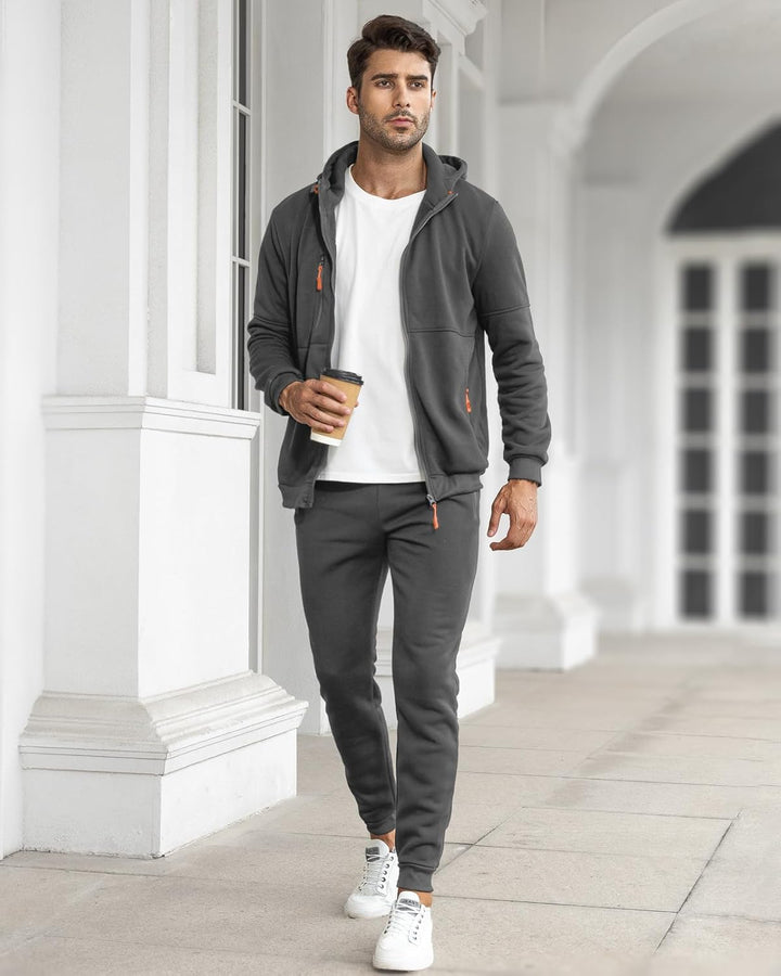 Men’s Hoodie Tracksuit Set | Zip-Up Jacket & Joggers