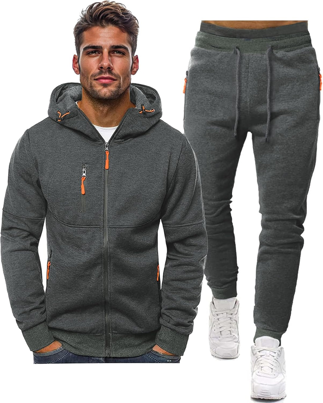 Men’s Hoodie Tracksuit Set | Zip-Up Jacket & Joggers