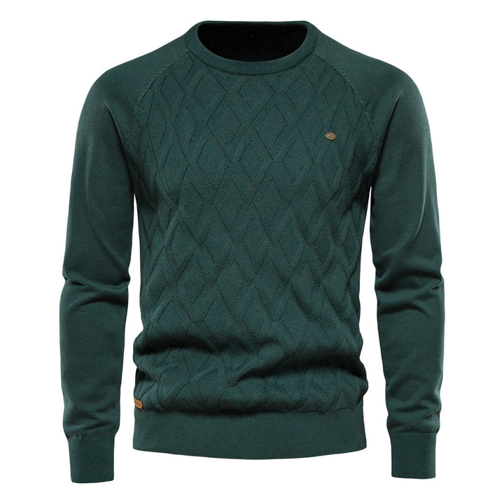 Men’s Diamond Knit Jumper | Crew Neck