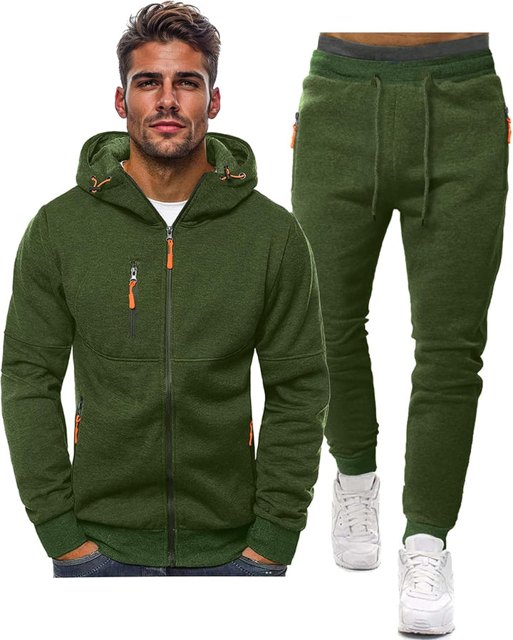 Men’s Hoodie Tracksuit Set | Zip-Up Jacket & Joggers