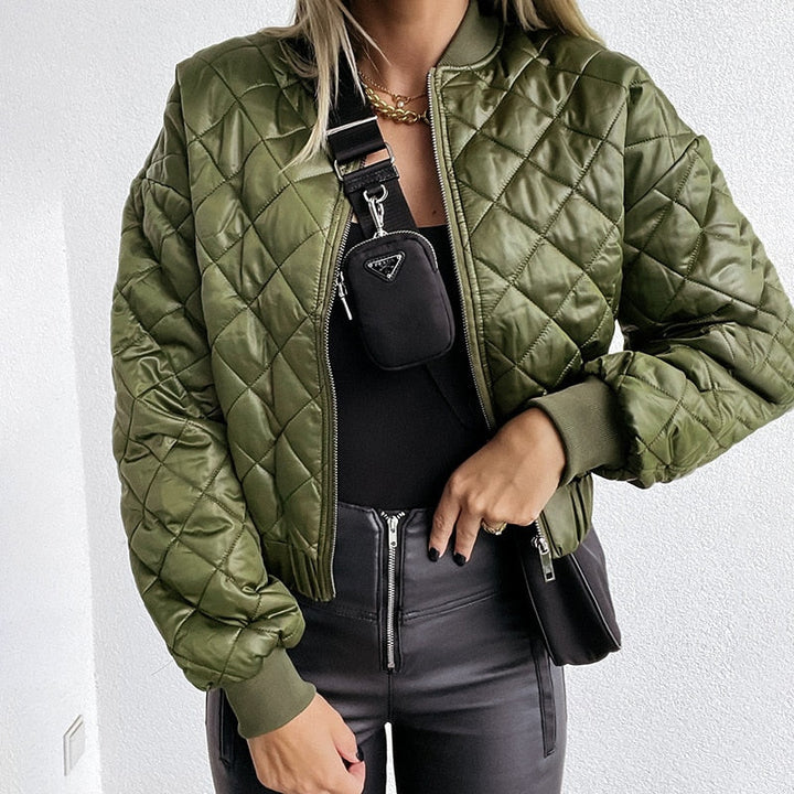 Women’s Quilted Bomber Jacket | Casual