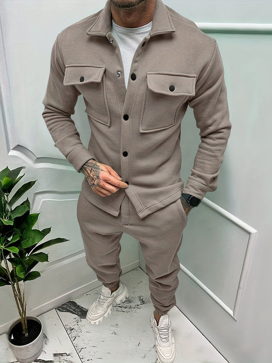 Men’s Two Piece Tracksuit | Button Pocket