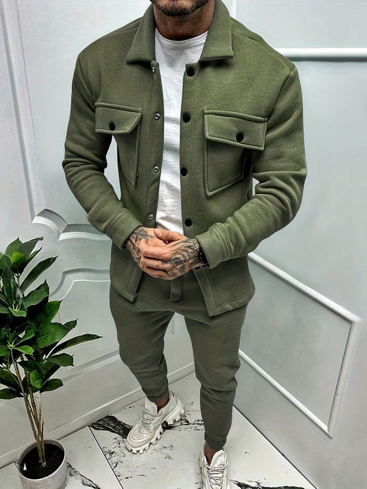 Men’s Two Piece Tracksuit | Button Pocket