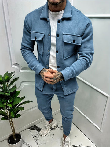 Men’s Two Piece Tracksuit | Button Pocket