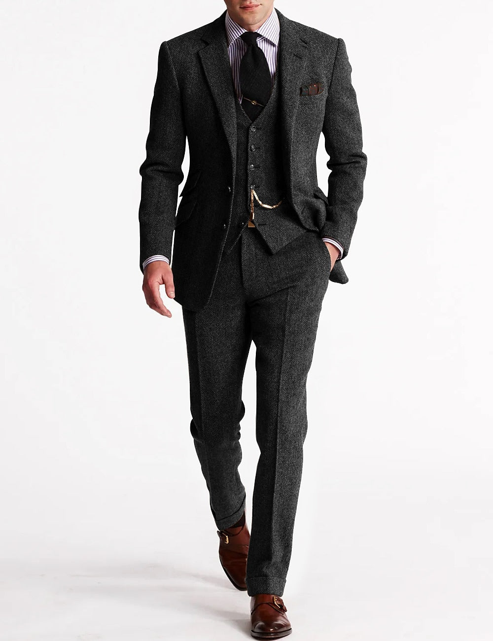 Ryker - Men's Tri-Set Nuptial Suit With Chest Pocket