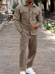 Men’s Two-Piece Tracksuit | Button-Up Shirt & Joggers