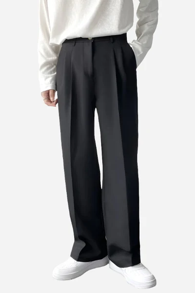 Men’s Wide Leg Trousers | Pleated