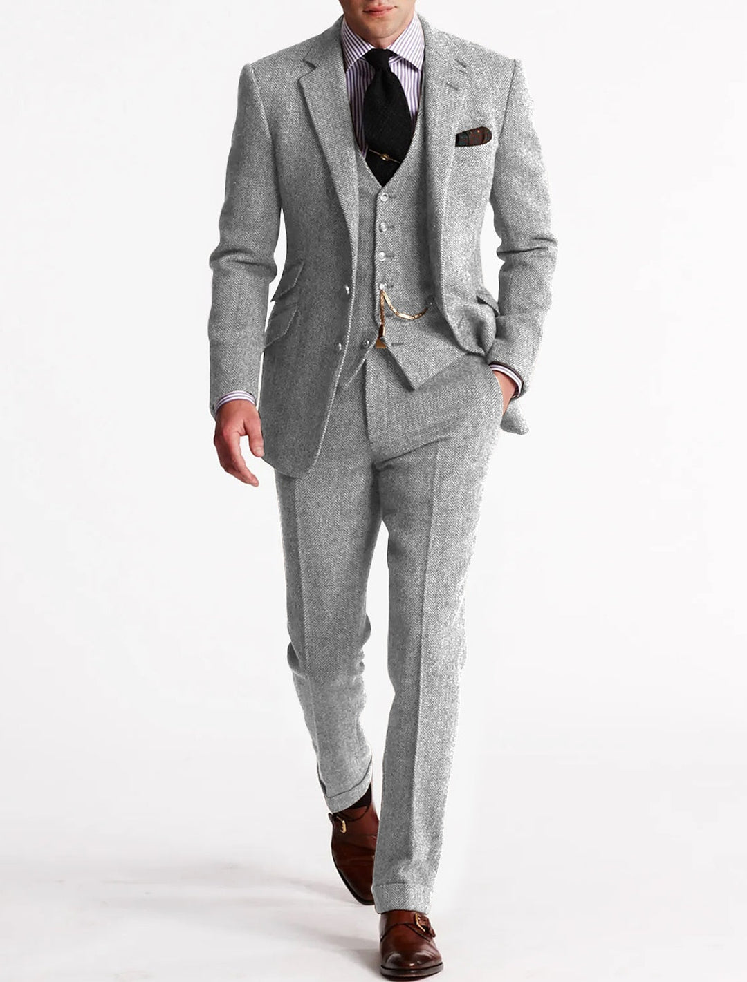 Ryker - Men's Tri-Set Nuptial Suit With Chest Pocket