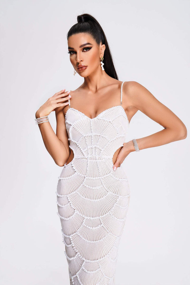 Women’s Elegant Textured Cutout Dress | Midi