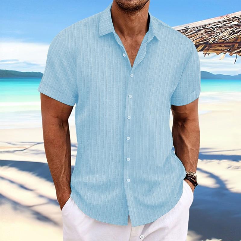 Felix - Cotton linen striped lapel shirt