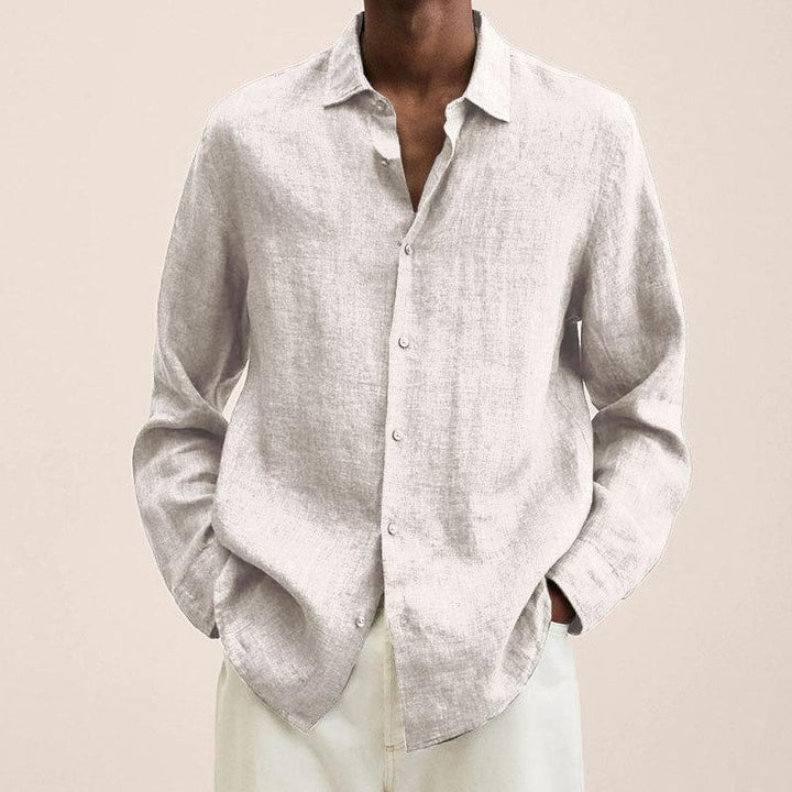 Brooks - Lapel long sleeve loose shirt