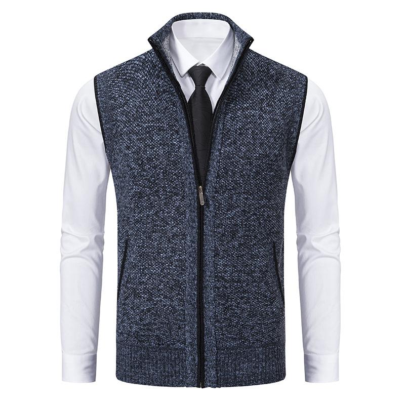 Men’s Zip-Up Knitted Vest | Sleeveless