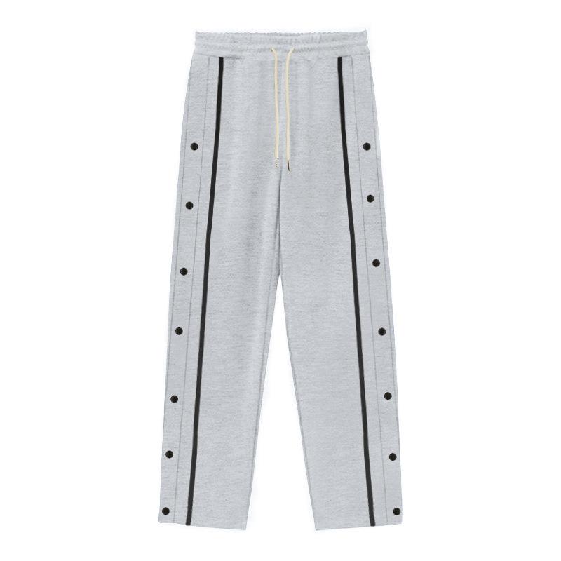 Gavin - Men's Loose Sweatpants with Side Buttons and Elastic Waist